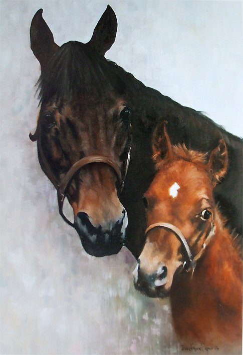 Mother's Pride - Mare and Foal by David Mouse Cooper