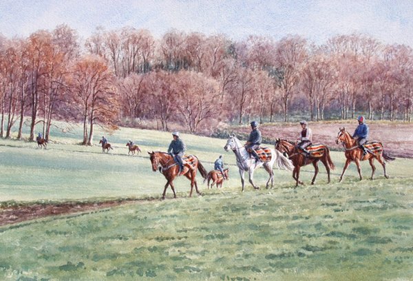 Going To The Gallops, Lambourn by Katy Sodeau