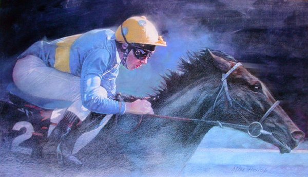 Jockey In Blue by Michael P Heslop