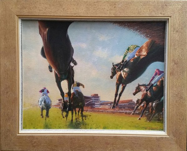 Original Painting - Flying Chasers II - Cheltenham by Peter Smith