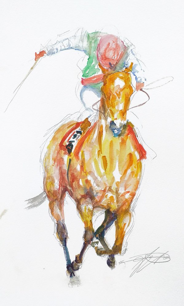 Original Painting - Single Racing Study 01 by Jacquie Jones