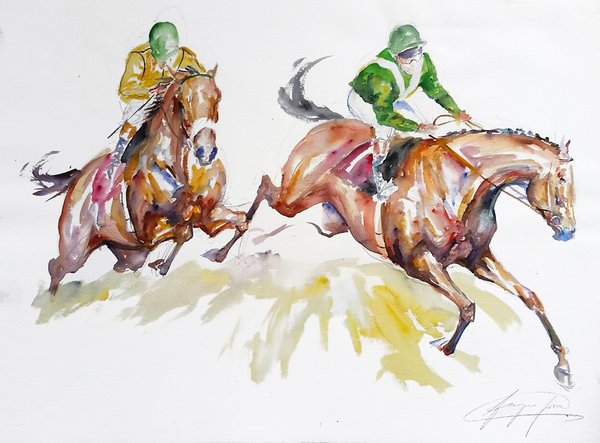 Original Painting - Large Racing Study 07 by Jacquie Jones