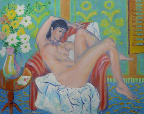 Original Painting - Girl In The Armchair by Terence Gilbert