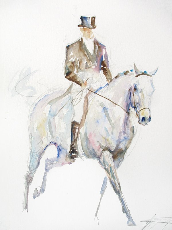 Original Painting - Medium Dressage Study 02 by Jacquie Jones