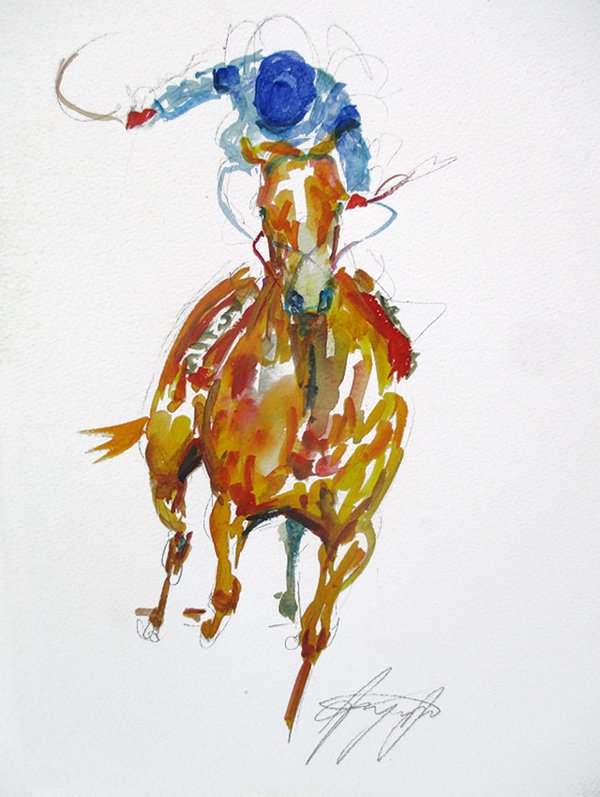 Original Painting - Single Racing Study 28 by Jacquie Jones